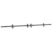 (152.5 cm) vidaXL Sliding Door Hardware Kit 213,5 cm Steel Black sliding door hardware