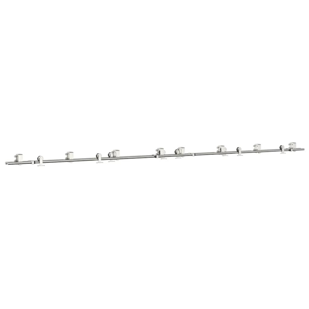 (200 cm/ 8 pcs) vidaXL Sliding Door Hardware Kit 183 cm Stainless Steel Silver