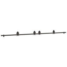 (183 cm) vidaXL Sliding Door Hardware Kit 200 cm Steel Black sliding door hardware