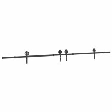 (200 cm) vidaXL Sliding Door Hardware Kit 183 cm Steel Black sliding door hardware