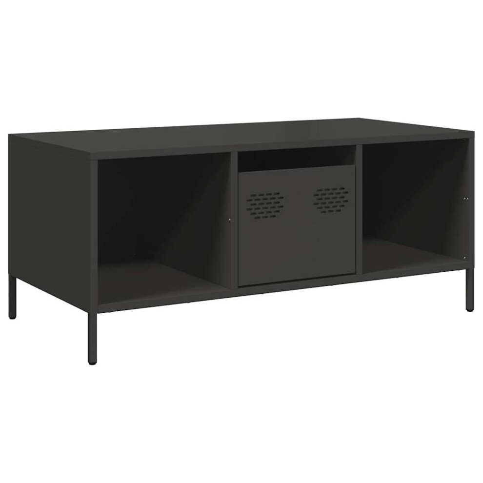 Vidaxl (Black) Coffee Table Pink 101.5X50x43.5 Cm Cold-Rolled Steel Side Table Pink,Black,Brown