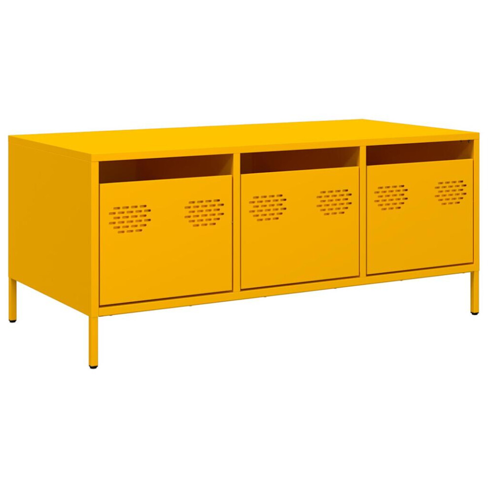 Vidaxl (Yellow) Coffee Table Black 101.5X50x43.5 Cm Cold-Rolled Steel Side Table Black,Brown,Yellow