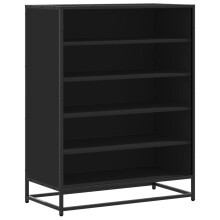 (black) vidaXL Shoe Cabinet Shoe Storage Rack Shoe Cupboard Engineered Wood and Metal