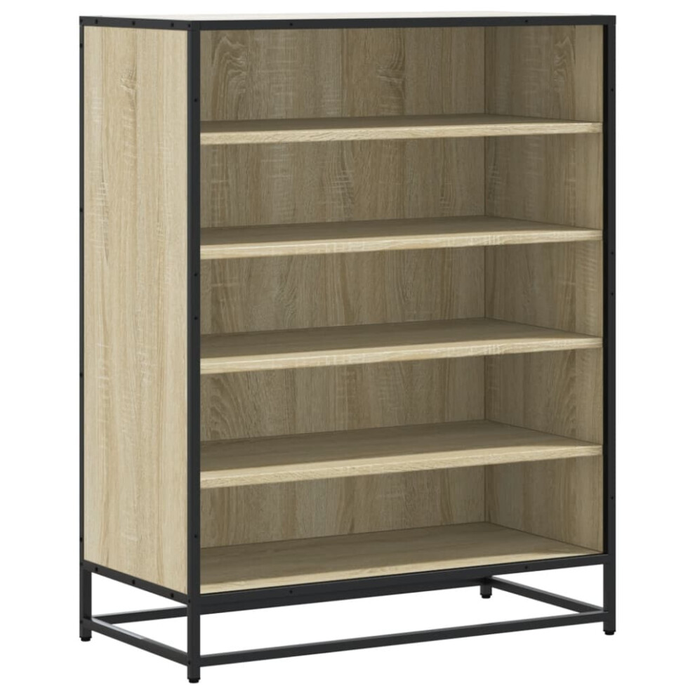 Vidaxl (Sonoma Oak) Shoe Cabinet Shoe Storage Rack Shoe Cupboard Engineered Wood And Metal
