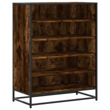 (smoked oak) vidaXL Shoe Cabinet Shoe Storage Rack Shoe Cupboard Engineered Wood and Metal