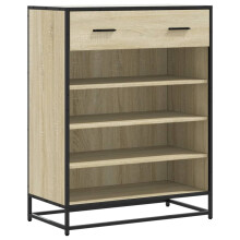vidaXL Schuhschrank Sonoma Eiche 75x38x97,5 cm Holzwerkstoff Metall