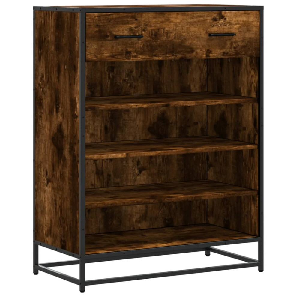 Vidaxl (Smoked Oak) Shoe Cabinet Shoe Storage Rack Sonoma Oak Engineered Wood And Metal