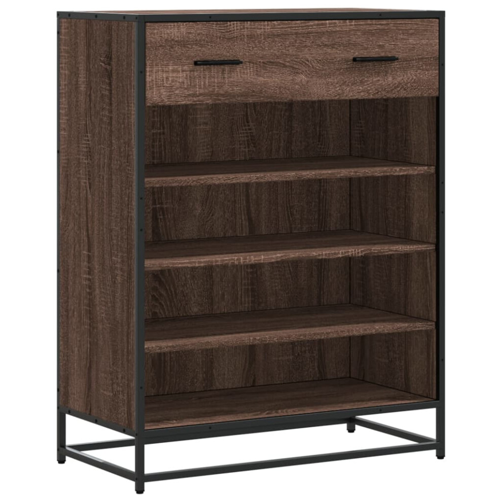 Vidaxl (Brown Oak) Shoe Cabinet Shoe Storage Rack Sonoma Oak Engineered Wood And Metal