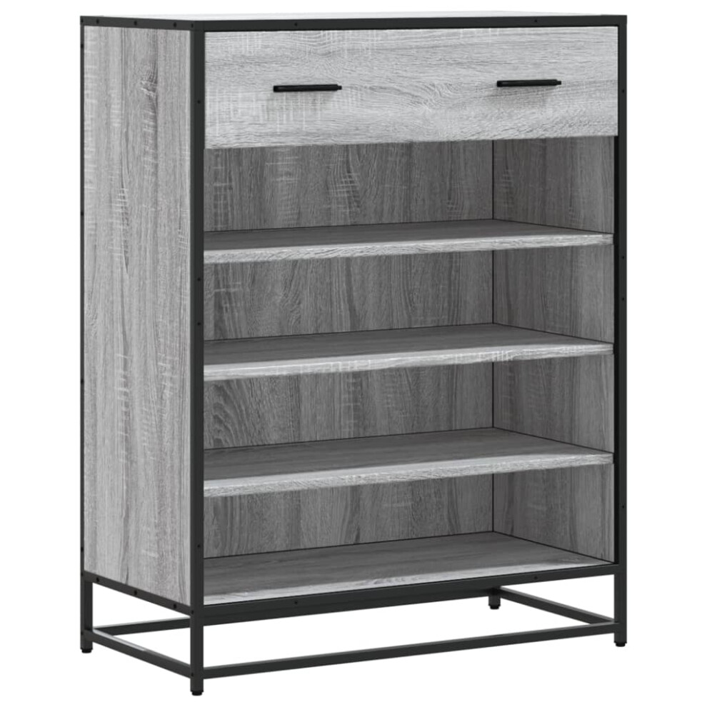 Vidaxl (Grey Sonoma) Shoe Cabinet Shoe Storage Rack Sonoma Oak Engineered Wood And Metal