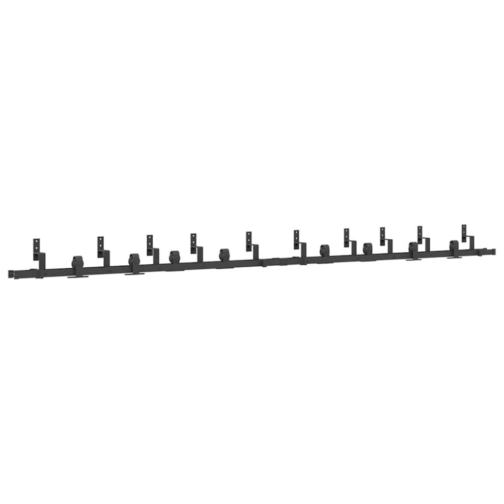 Vidaxl (183 Cm/ 8 Pcs) Sliding Door Hardware Kit 152,5 Cm Steel Sliding Door Hardware Black