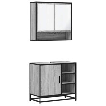 (grey sonoma) vidaXL 2 Piece Bathroom Furniture Set Grey Sonoma Engineered Wood