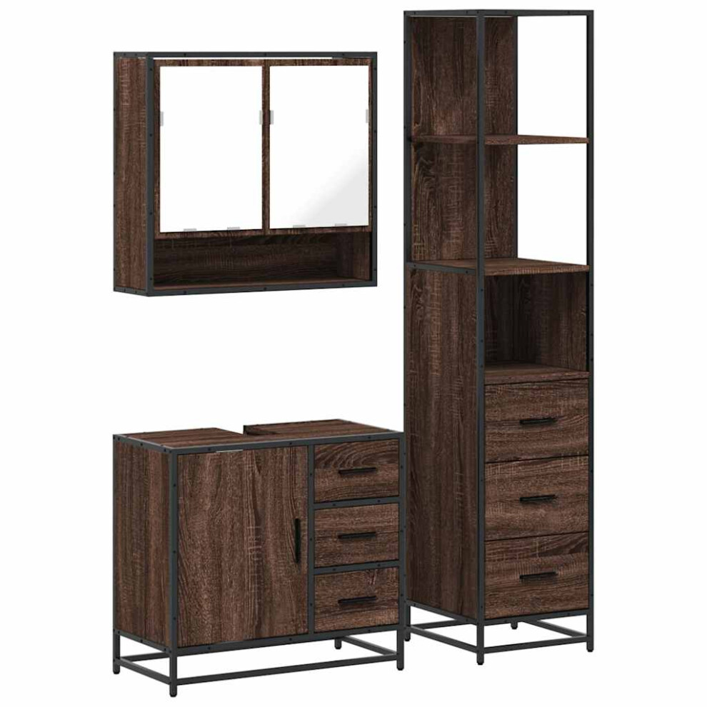 (brown oak) vidaXL 3 Piece Bathroom Furniture Set Grey Sonoma Engineered Wood-image-OPC-PFW7SRB-NEW