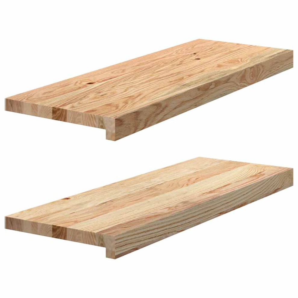 Vidaxl (Natural, 70 X 25 X 2 Cm) Window Sills Window Ledge Window Board 2 Pcsâ Untreated Solid Wood Oak