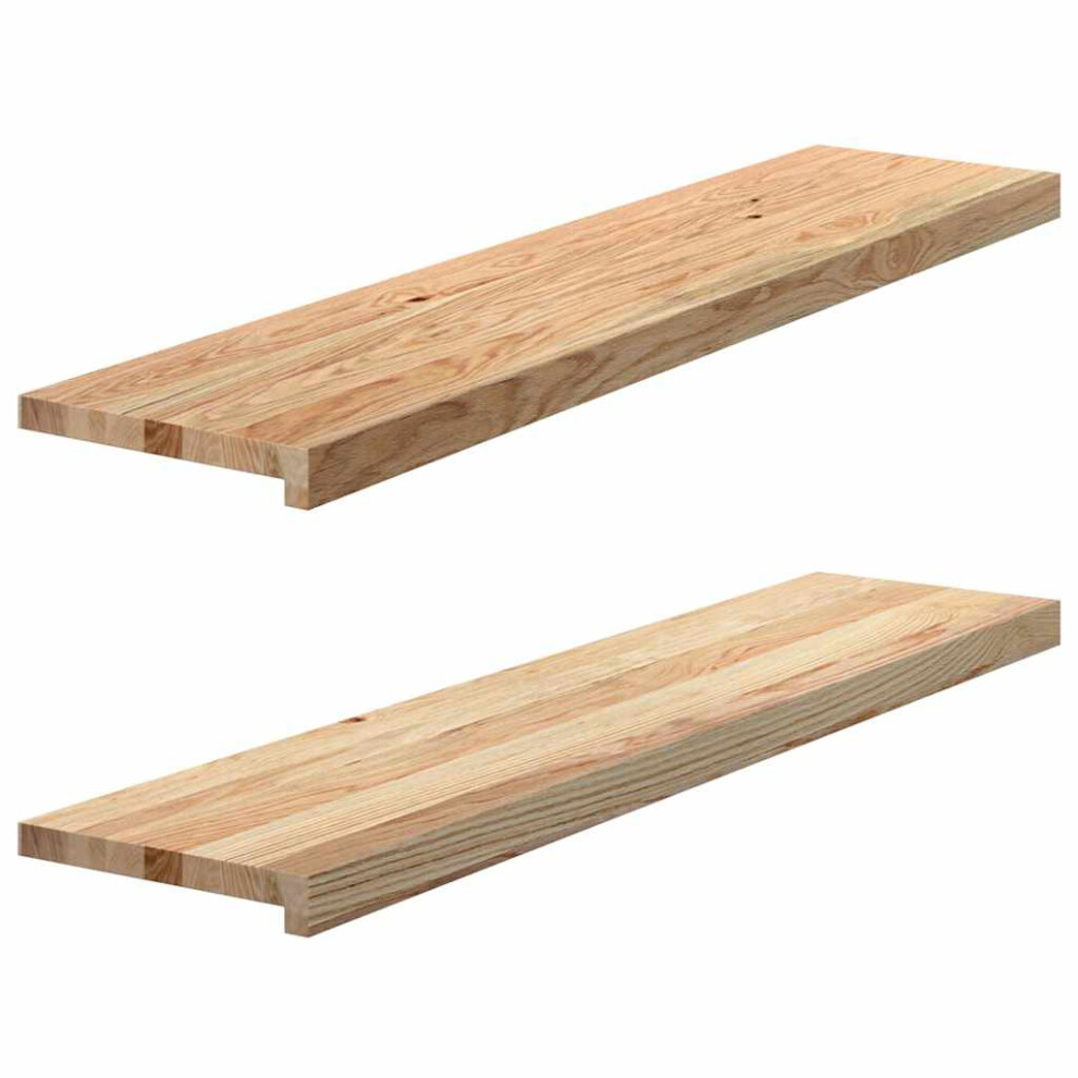 Vidaxl (Natural, 110 X 25 X 2 Cm) Window Sills Window Ledge Window Board 2 Pcsâ Untreated Solid Wood Oak