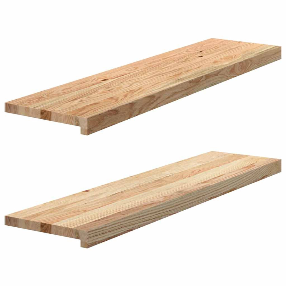 Vidaxl (Natural, 100 X 30 X 2 Cm) Window Sills Window Ledge Window Board 2 Pcsâ Untreated Solid Wood Oak