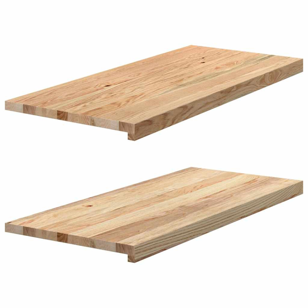 (Natural, 90 X 40 X 2 Cm) Vidaxl Window Sills Window Ledge Window Board 2 PcsãÂ Untreated Solid Wood Oak 8721102800078