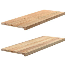 (natural, 110 x 40 x 2 cm) vidaXL Window Sills Window Ledge Window Board 2 pcs Untreated Solid Wood Oak
