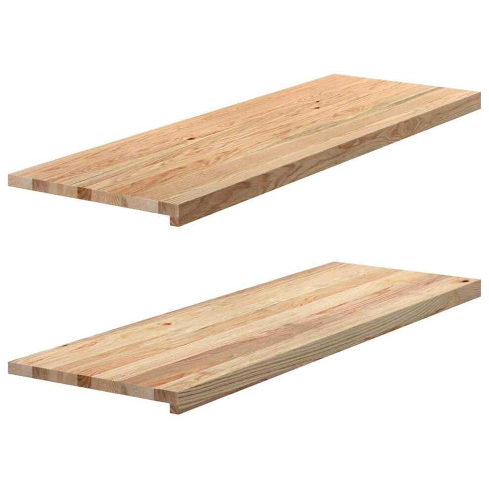 (Natural, 120 X 40 X 2 Cm) Vidaxl Window Sills Window Ledge Window Board 2 PcsãÂ Untreated Solid Wood Oak 8721102800108