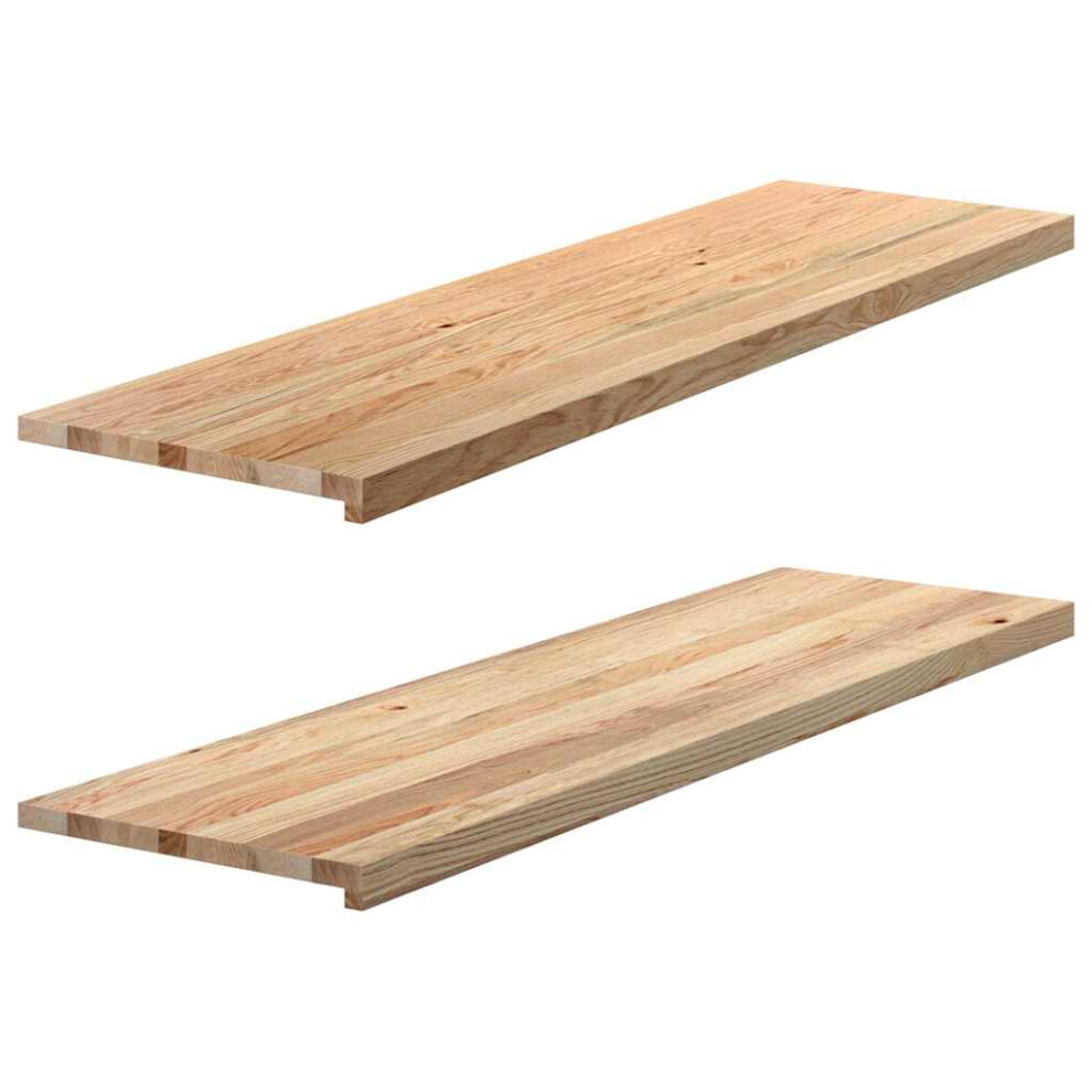 (Natural, 140 X 40 X 2 Cm) Vidaxl Window Sills Window Ledge Window Board 2 PcsãÂ Untreated Solid Wood Oak 8721102800115