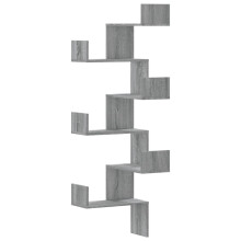 (grey sonoma) vidaXL Wall Corner Shelf Floating Shelf Rack Wall Shelf White Engineered Wood