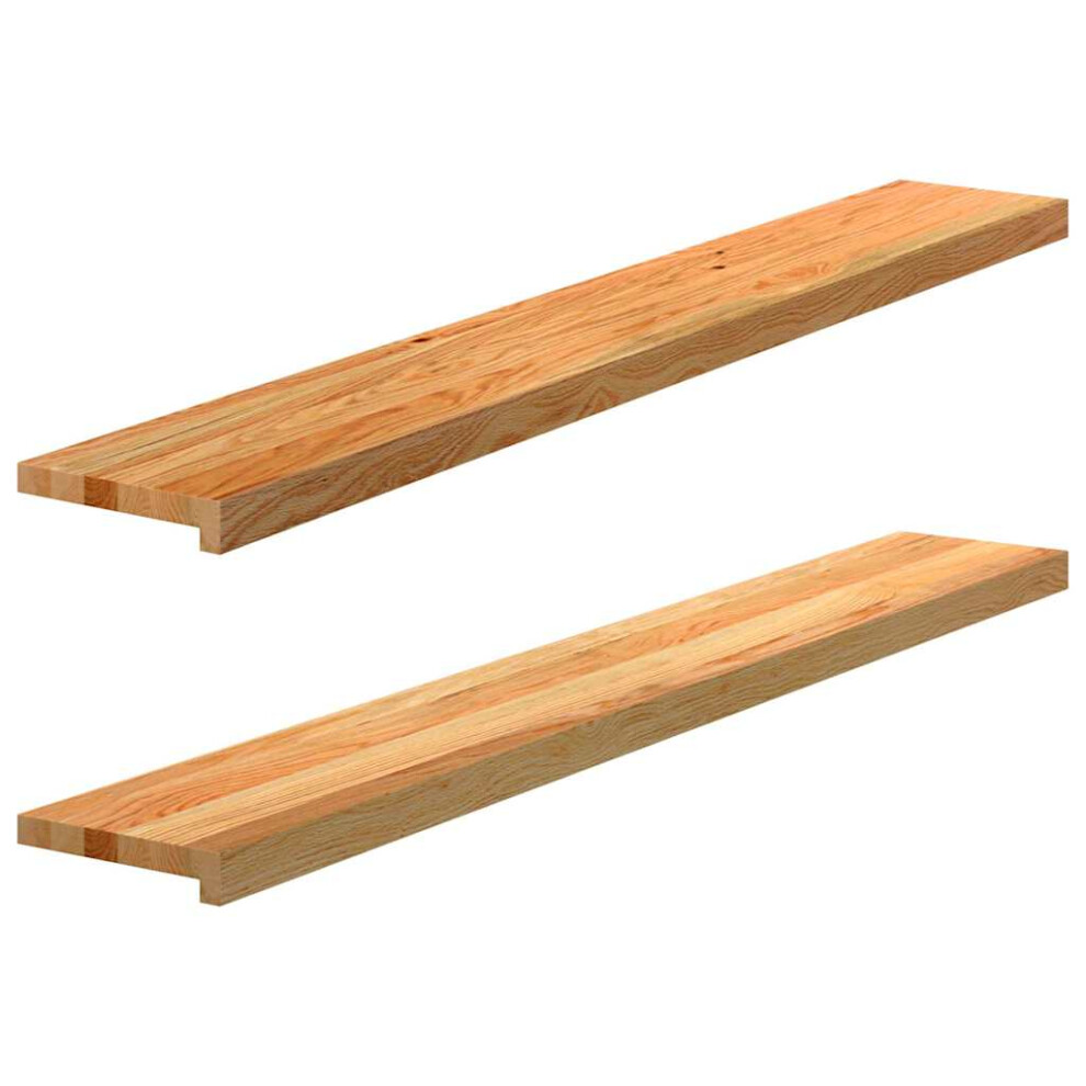 (Light Brown, 140 X 20 X 2 Cm) Vidaxl Window Sills Window Ledge Window Board 2 PcsãÂ Untreated Solid Wood Oak 8721102800276