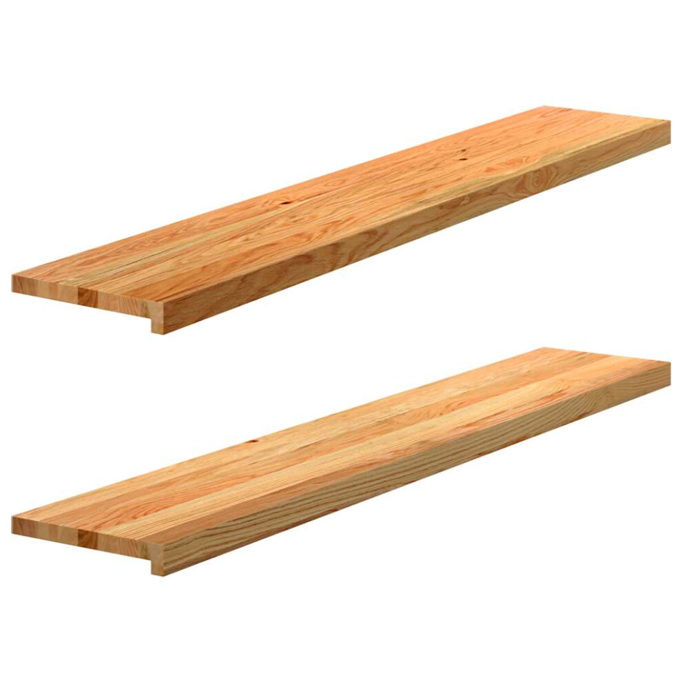 (Light Brown, 140 X 25 X 2 Cm) Vidaxl Window Sills Window Ledge Window Board 2 PcsãÂ Untreated Solid Wood Oak 8721102800351