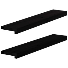 (dark brown, 80 x 15 x 2 cm) vidaXL Window Sills Window Ledge Window Board 2 pcs Untreated Solid Wood Oak