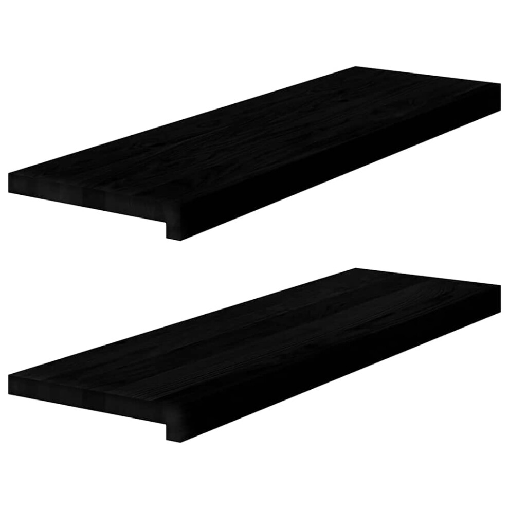 (dark brown, 80 x 30 x 2 cm) vidaXL Window Sills Window Ledge Window Board 2 pcsÂ Untreated Solid Wood Oak
