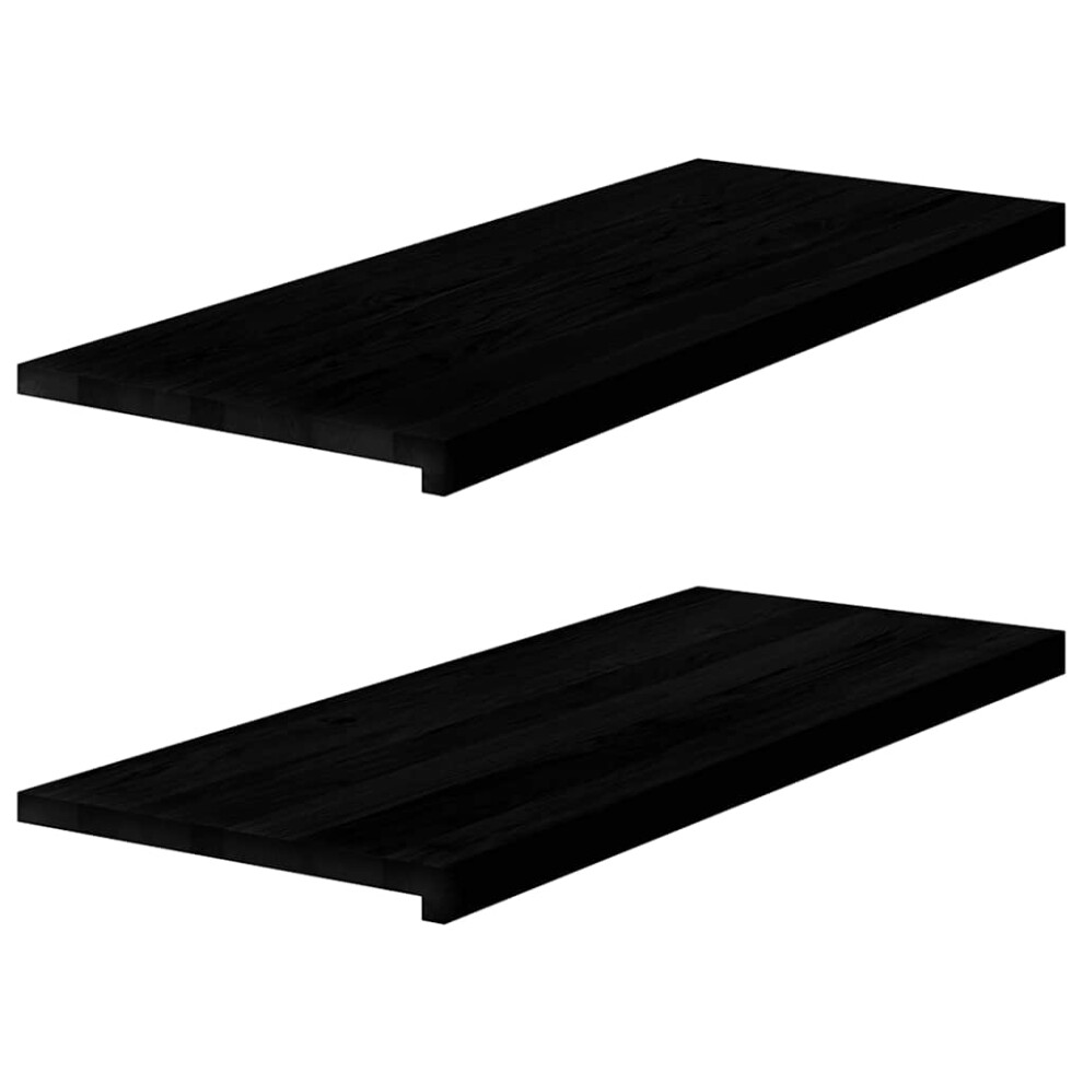 Vidaxl (Dark Brown, 100 X 40 X 2 Cm) Window Sills Window Ledge Window Board 2 Pcsâ Untreated Solid Wood Oak