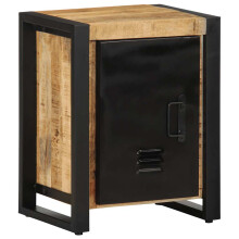(natural, 1 pcs) vidaXL Bedside Cabinets 2 pcs Solid Rough Wood Mango bedside table nightstand