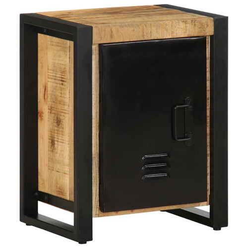 VidaXL (natural, 1 pcs) vidaXL Bedside Cabinets 2 pcs Solid Rough Wood Mango bedside table nightstand 2