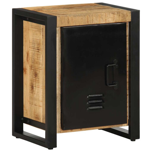VidaXL (natural, 2 pcs) vidaXL Bedside Cabinets 2 pcs Solid Rough Wood Mango bedside table nightstand 1