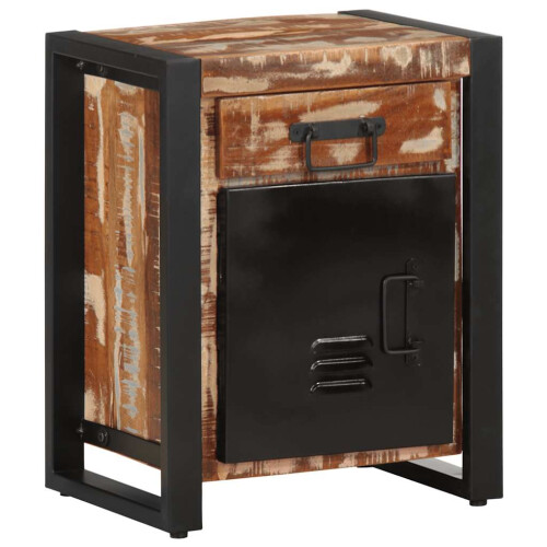 VidaXL (multicolour, 2 pcs) vidaXL Bedside Cabinet Nightstand Bed Side Cabinet Solid Rough Wood Mango 1