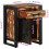 VidaXL (multicolour, 2 pcs) vidaXL Bedside Cabinet Nightstand Bed Side Cabinet Solid Rough Wood Mango 4