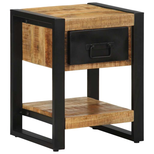 VidaXL (natural, 1 pcs) vidaXL Bedside Cabinets 2 pcs Multicolour Solid Rough Wood Mango bedside table 1