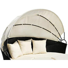 (Cream) Spare Day Bed Canopy for Rattan Sun Lounger (180cm Velcro)