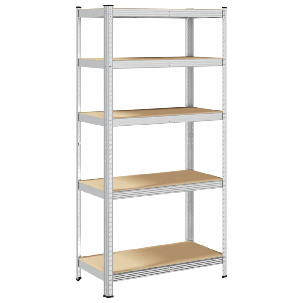 (silver) vidaXL 5-Layer Heavy-duty Shelf Rack Shelving Unit Steel And Engineered Wood