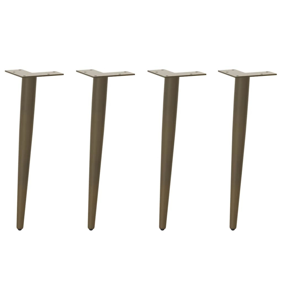 (natural, 42-43 cm) vidaXL Coffee Table Legs Conical Shape Desk Legs Metal Legs DIY 4 pcs Steel