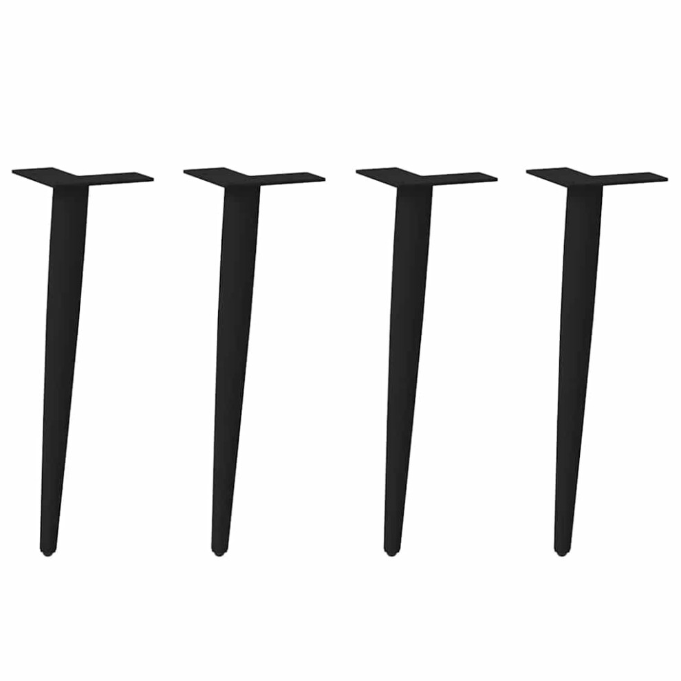 Vidaxl Coffee Table Legs Conical Shape 4 Pcs Black 42-43 Cm Steel, Black - Image 2