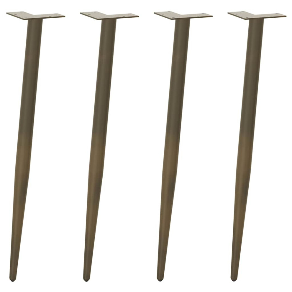 (natural, 72-73 cm) vidaXL Coffee Table Legs Conical Shape Desk Legs Metal Legs DIY 4 Pcs Steel