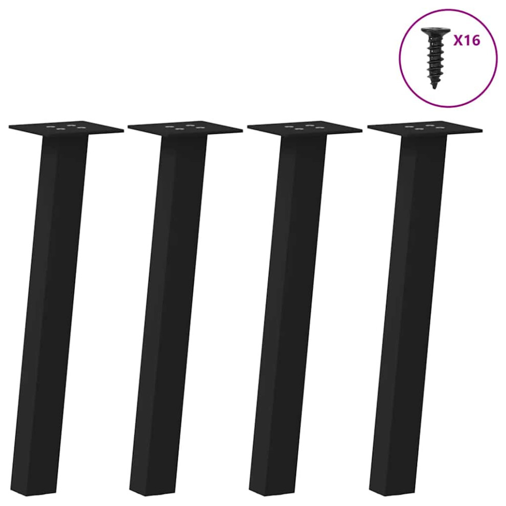 Vidaxl Coffee Table Legs 4 Pcs Black 30 Cm Steel, Black - Image 2