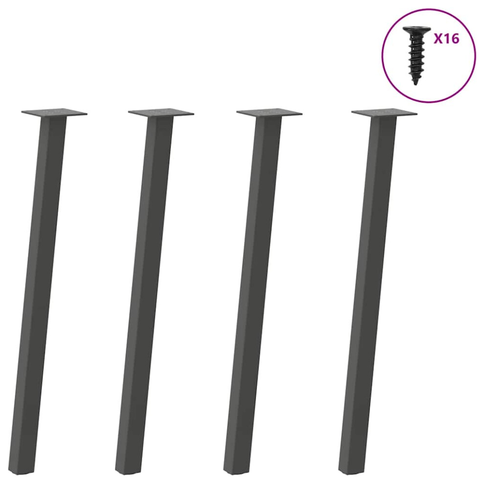 (anthracite, 72 cm (40 mm)) vidaXL Coffee Table Legs 4 pcs Anthracite 30 cm Steel table leg