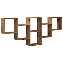 (old wood) vidaXL Wall Shelf Floating Shelf Rack Wall Cube Storage Shelf Engineered Wood