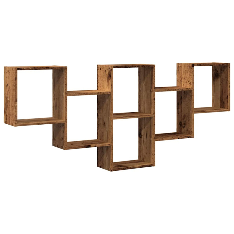 Vidaxl (Old Wood) Wall Shelf Floating Shelf Rack Wall Cube Storage Shelf Engineered Wood