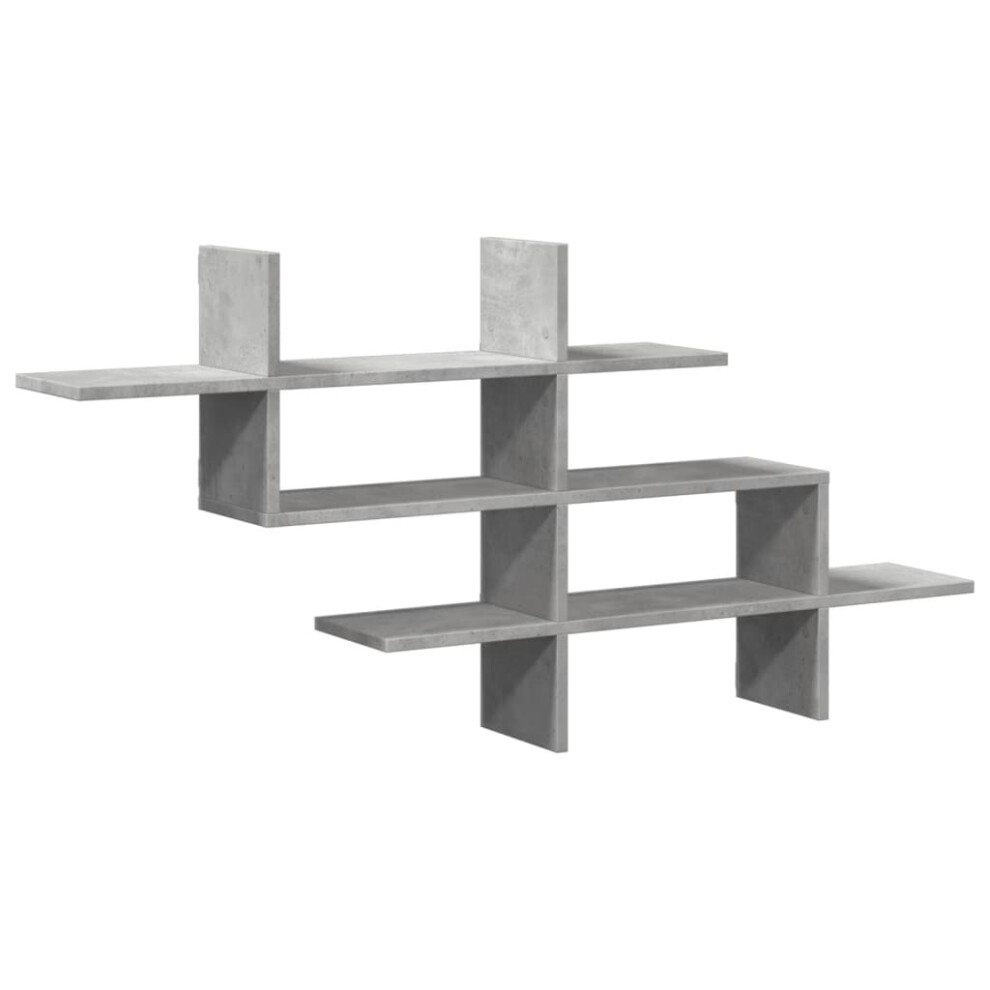 (concrete grey) vidaXL Wall Shelf Floating Shelf Display Storage Shelf Black Engineered Wood