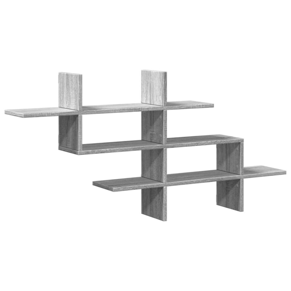 (grey sonoma) vidaXL Wall Shelf Floating Shelf Display Storage Shelf Black Engineered Wood