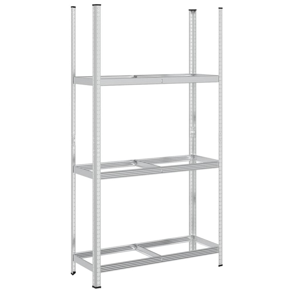 (110 X 40 X 200 cm/ 1 pcs) vidaXL 3-Layer Tyre Shelves Garage Storage Racking Shelving Unit Silver Steel