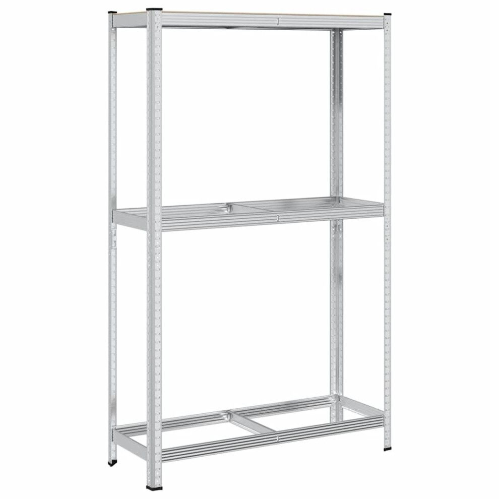 (110 x 40 x 180 cm/ 1 pcs) vidaXL 3-Layer Tyre Shelves Garage Storage Racking Shelving Unit Silver Steel