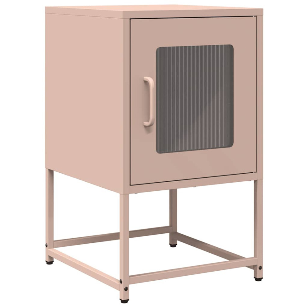 (pink) vidaXL Bedside Cabinet Anthracite 36x39x60.5 cm Cold-rolled Steel