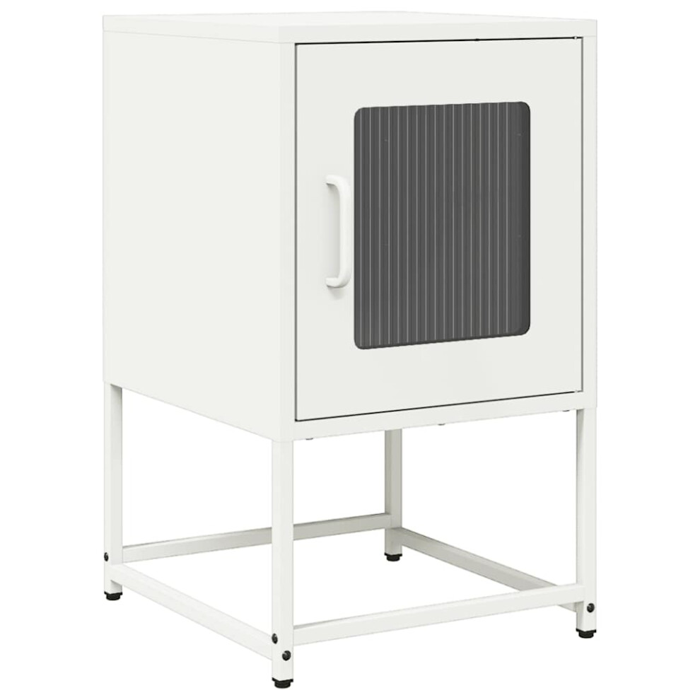 (white) vidaXL Bedside Cabinet Anthracite 36x39x60.5 cm Cold-rolled Steel